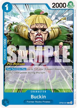 Buckin (OP08-051) - Two Legends Pre-Release Cards