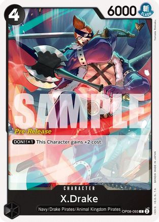 X.Drake (OP08-093) - Two Legends Pre-Release Cards