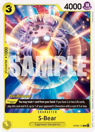 S-Bear (OP08-113) - Two Legends Pre-Release Cards