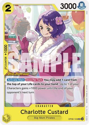 Charlotte Custard (OP08-103) - Two Legends Pre-Release Cards