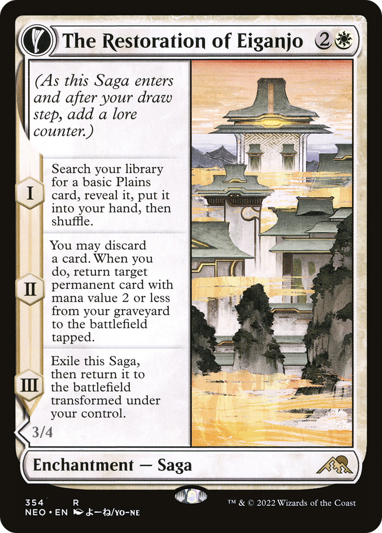 The Restoration of Eiganjo // Architect of Restoration (NEO-354) - [Kamigawa: Neon Dynasty]: (Showcase, fandfc) Foil