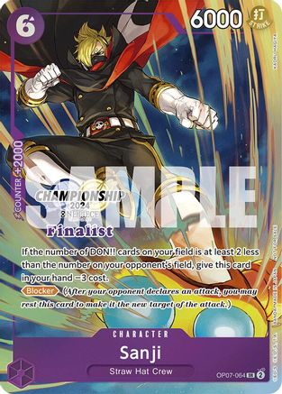 Sanji (Championship 2024 Finalist Card Set) (OP07-064) - One Piece Promotion Cards