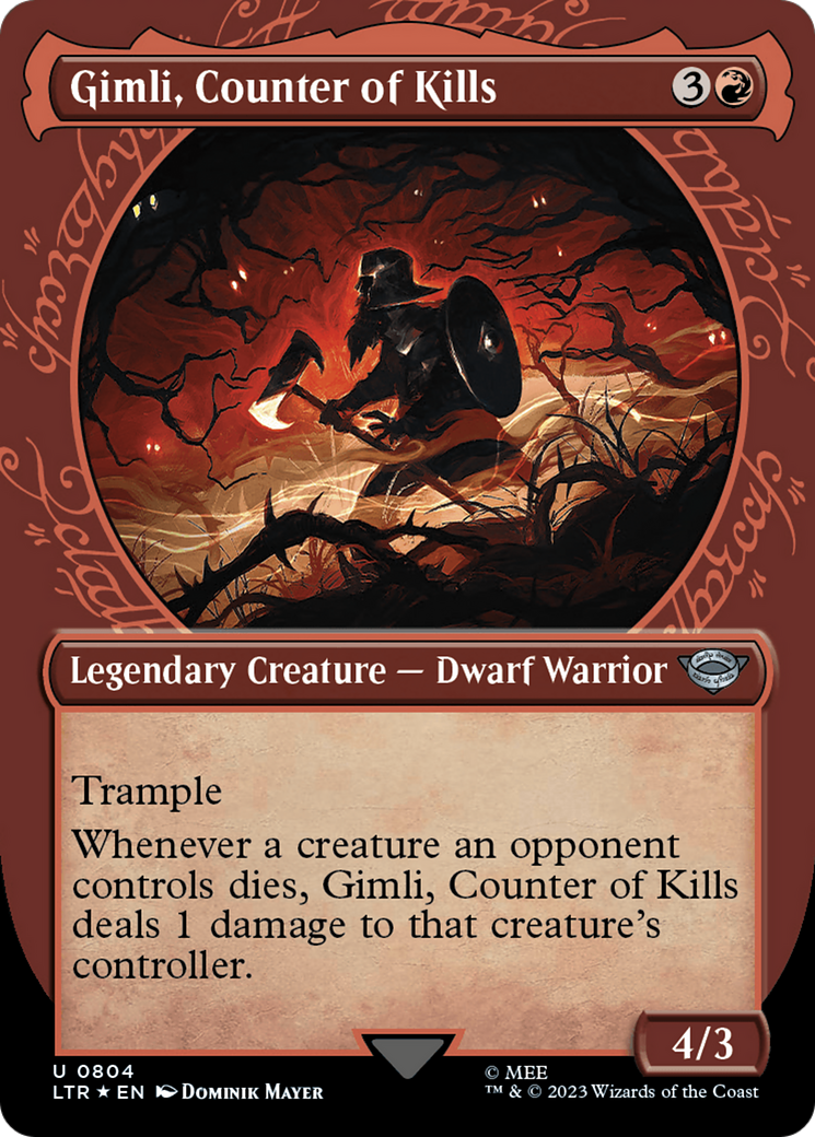 Gimli, Counter of Kills (Showcase) (Surge Foil) [Le Seigneur des Anneaux : Contes de la Terre du Milieu] 
