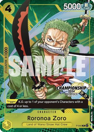 Roronoa Zoro (CS 2024 Event Pack Finalist) (P-042) - One Piece Promotion Cards