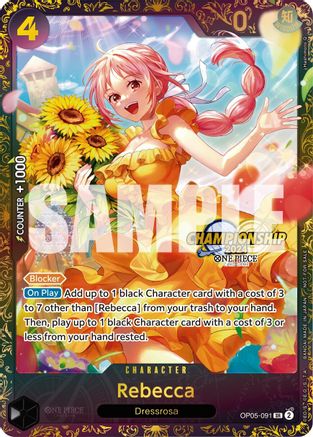 Rebecca (October Championship 2024 Online Regional) (OP05-091) - One Piece Promotion Cards