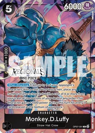 Monkey.D.Luffy (091) (Online Regional 2024 Vol. 3) (OP07-091) - One Piece Promotion Cards