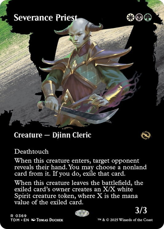 Severance Priest (Borderless) (TDM-369) - [Tarkir: Dragonstorm]: (Showcase) (Borderless) Foil