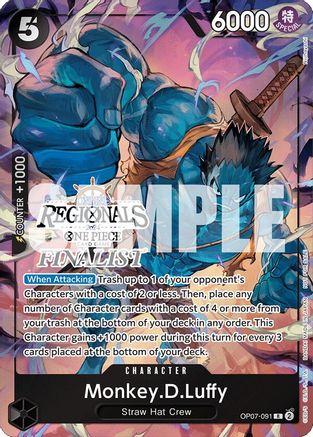 Monkey.D.Luffy (091) (Online Regional 2024 Vol. 3) [Finalist] (OP07-091) - One Piece Promotion Cards