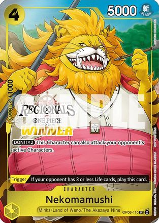 Nekomamushi (Offline Regional 2024 Vol. 3) [Winner] (OP06-110) - One Piece Promotion Cards