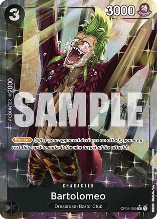 Bartolomeo (OP04-089) (Alternate Art) (SENNSU) (OP04-089) - Premium Booster