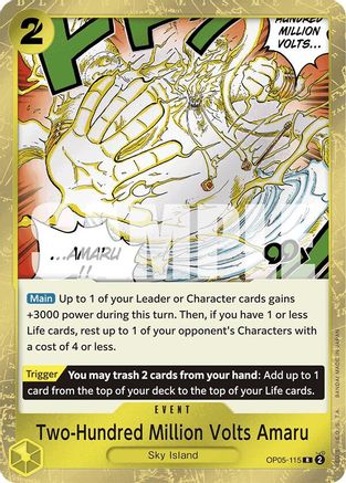 Two-Hundred Million Volts Amaru (Jolly Roger Foil) (OP05-115) - Premium Booster -The Best-