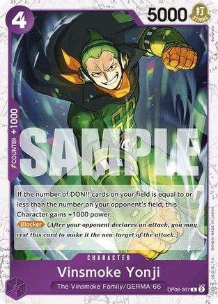 Vinsmoke Yonji (Alternate Art) (Hashimoto Q) (OP06-067) - Premium Booster