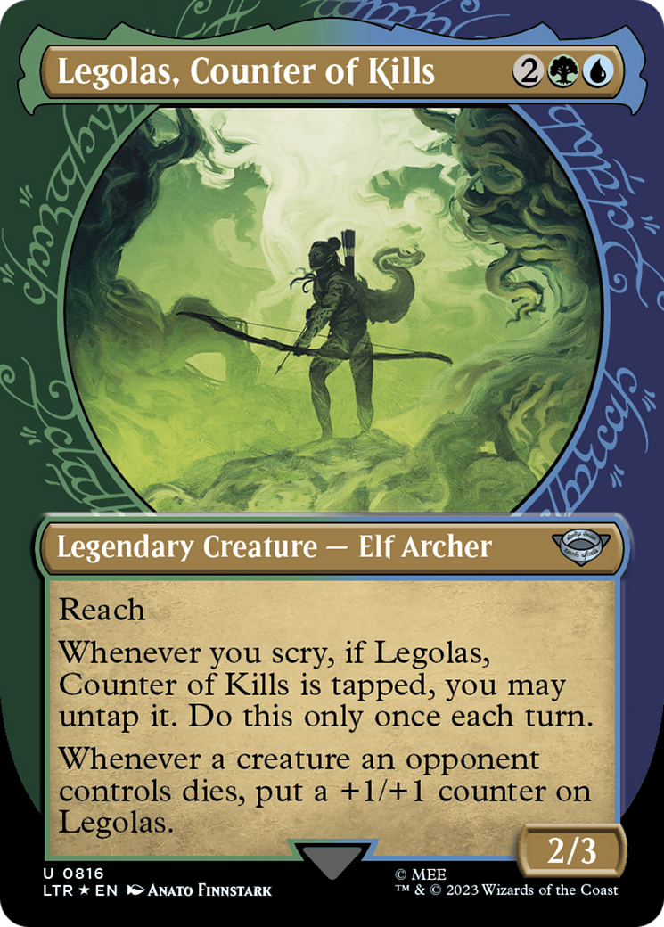 Legolas, Counter of Kills (Showcase) (Surge Foil) [Le Seigneur des Anneaux : Contes de la Terre du Milieu] 