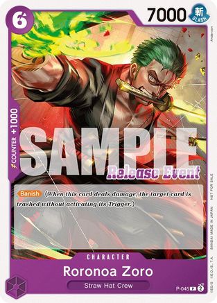 Roronoa Zoro (ST15 - ST20 Release Event Pack) (P-045) - One Piece Promotion Cards