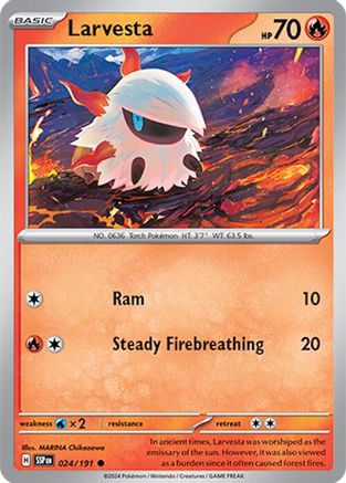 Larvesta - 024/191 - [SV08 Surging Sparks] Reverse Holofoil