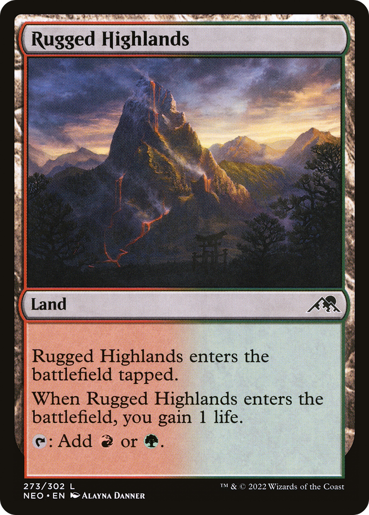 Rugged Highlands (NEO-273) - [Kamigawa: Neon Dynasty]