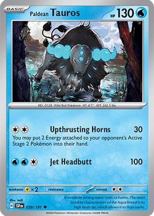 Paldean Tauros 39/191 - [SV08 Surging Sparks] Reverse Holofoil