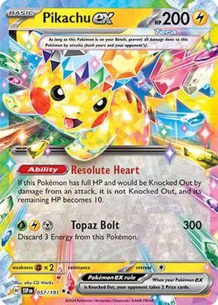 Pikachu ex 57/191 - [SV08 Surging Sparks] Holofoil