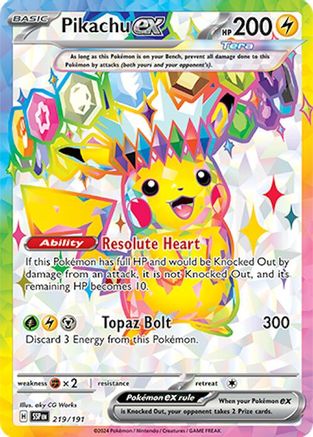 Pikachu ex 219/191 - [SV08 Surging Sparks] Holofoil