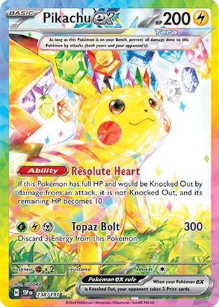 Pikachu ex 238/191 - [SV08 Surging Sparks] Holofoil