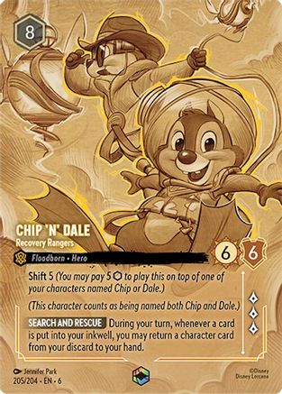 Chip 'n' Dale - Recovery Rangers (Enchanted) (205/204) Holofoil - Azurite Sea