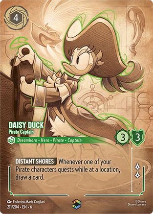 Daisy Duck - Pirate Captain (Enchanted) (211/204) Holofoil - Azurite Sea