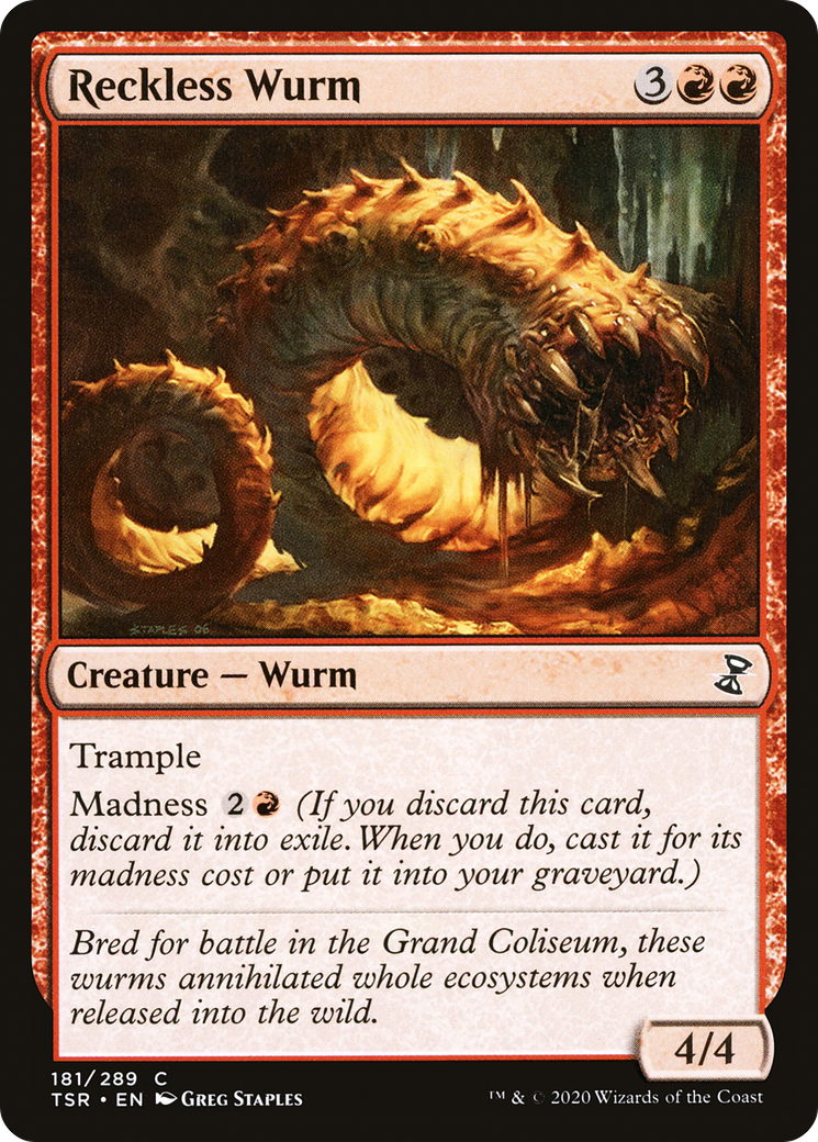 Reckless Wurm (TSR-181) - [Time Spiral Remastered] Foil
