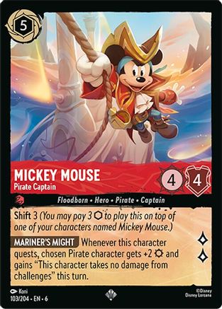 Mickey Mouse - Pirate Captain (103/204)  - Azurite Sea