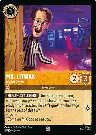 Mr. Litwak - Arcade Owner (24/204) Cold Foil - Azurite Sea