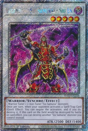 Legendary Six Samurai - Shi En (Platinum Secret Rare) (RA03-EN250) - Quarter Century Bonanza 1st Edition