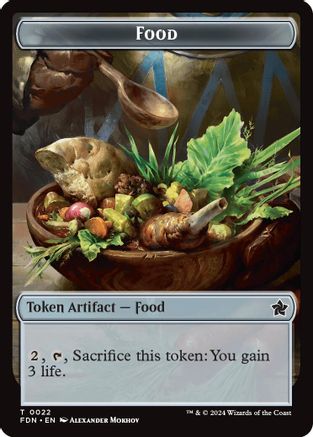 Food // Treasure Double-Sided Token (-22 // 23) - [Foundations] Foil