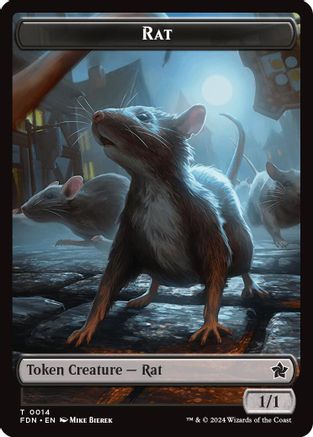 Rat // Zombie Double-Sided Token (-14 // 15) - [Foundations] Foil