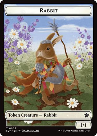 Rabbit // Soldier Double-Sided Token (-5 // 6) - [Foundations] Foil
