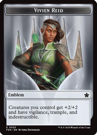 Emblem - Vivien Reid // Elf Warrior Double-Sided Token (-25 // 19) - [Foundations]