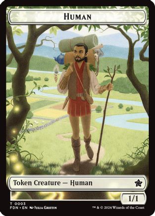 Human // Knight Double-Sided Token (-3 // 4) - [Foundations]