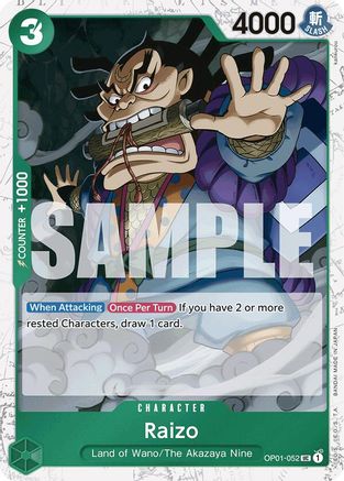 Raizo (Jolly Roger Foil) (OP01-052) - Premium Booster -The Best-