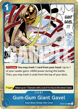 Gum-Gum Giant Gavel (Jolly Roger Foil) (OP03-055) - Premium Booster -The Best-