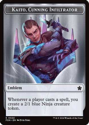 Emblem - Kaito, Cunning Infiltrator // Ninja Doubled-Sided Token (-24 // 12) - [Foundations] Foil