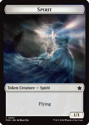 Spirit // Cat (0001) Doubled-Sided Token (-1 // 7) - [Foundations] Foil