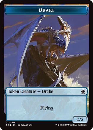 Drake // Goblin Doubled-Sided Token (-8 // 18) - [Foundations] Foil