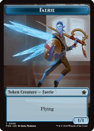 Faerie // Fish Doubled-Sided Token (-9 // 10) - [Foundations]