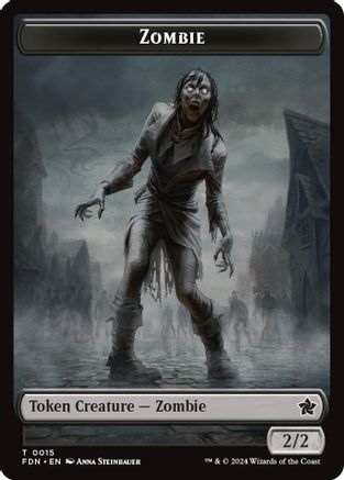 Zombie // Goblin Doubled-Sided Token (-15 // 21) - [Foundations] Foil