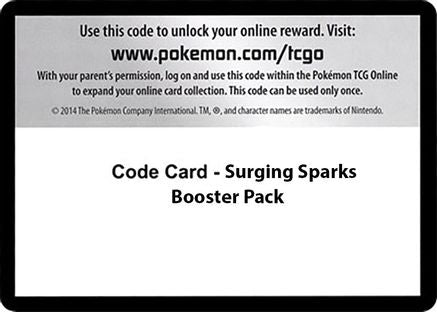 Code Card - Surging Sparks Booster Pack - [SV08 Surging Sparks]