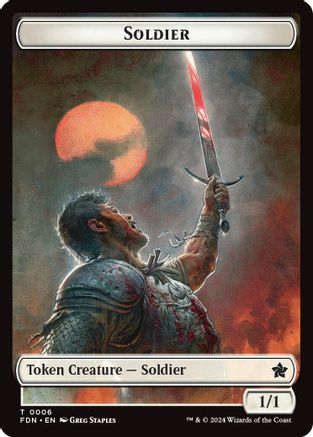 Soldier // Faerie Double-Sided Token (-6 // 9) - [Foundations]