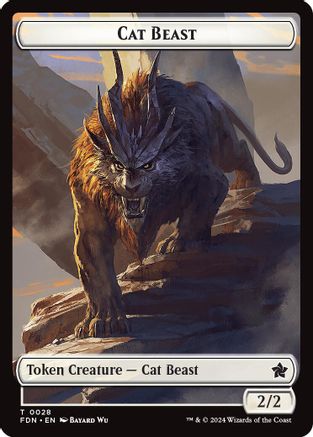 Cat Beast // Dragon (0017) Double-Sided Token (-28 // 17) - [Foundations]