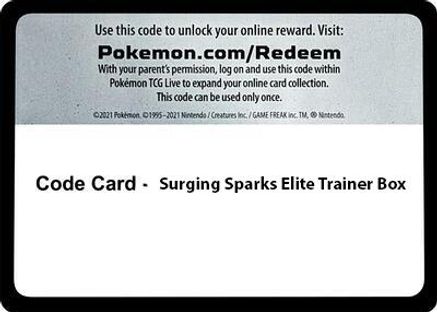 Code Card - Surging Spark Elite Trainer Box - [SV08 Surging Sparks]