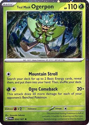Teal Mask Ogerpon (Cosmos Holo) 24 - [Miscellaneous Cards & Products] Holofoil