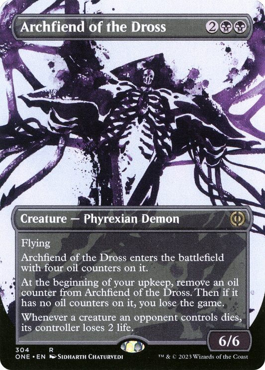 Archfiend of the Dross (ONE-304) - [Phyrexia: All Will Be One]: (Showcase) (Borderless) Foil