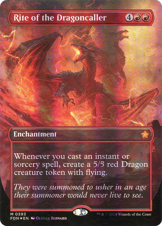 Rite of the Dragoncaller (FDN-393) - [Foundations] (Borderless) Foil