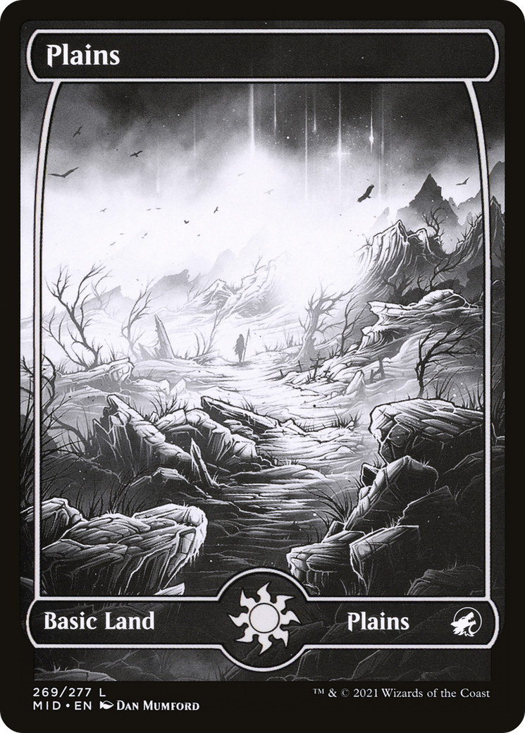 Plains (MID-269) - [Innistrad: Midnight Hunt]: (Full Art, Showcase) Foil